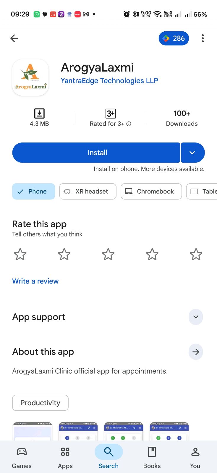ArogyaLaxmi clinic app on the Google Play Store